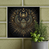 Gold Egyptian Scarab with Ankh Celestial Elements タイル