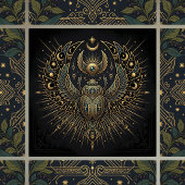 Gold Egyptian Scarab with Ankh Celestial Elements タイル