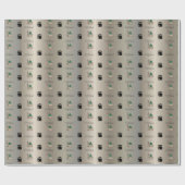 Gold Eid Wrapping Paper | Kaaba & Masjid Design ラッピングペーパー (フラット)