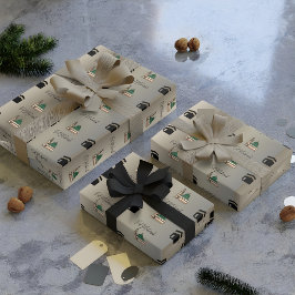 Gold Eid Wrapping Paper | Kaaba & Masjid Design ラッピングペーパー