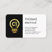 Gold Electric Bulb Fixit Tools 名刺 (正面)