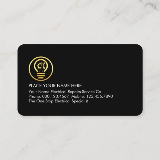Gold Electric Bulb Fixit Tools 名刺 (裏面)