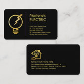 Gold Electric Bulb Lightning Power 名刺 (正面/裏面)