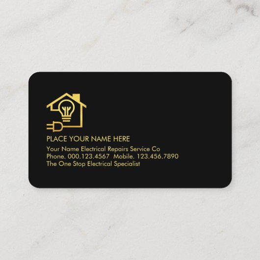 Gold Electric Bulb Lightning Power 名刺 (裏面)