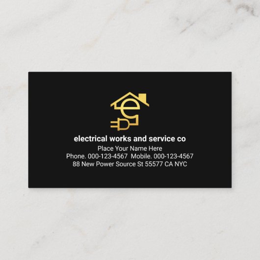 Gold Electric Wire Circuit Powers Up 名刺 (裏面)