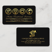 Gold Electrical Icons On Gold Brackets 名刺 (正面/裏面)