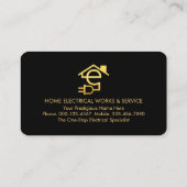 Gold Electrical Icons On Gold Brackets 名刺 (裏面)