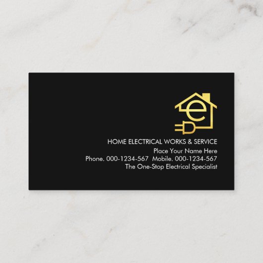 Gold Electrical Power Plug Supply 名刺 (裏面)