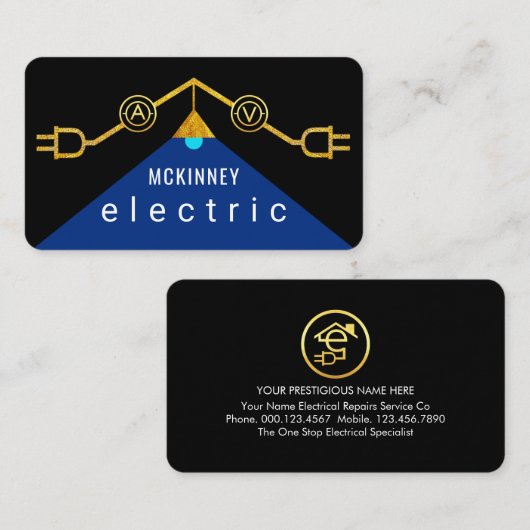 Gold Electrical Rooftop Wiring Frame 名刺 (正面/裏面)