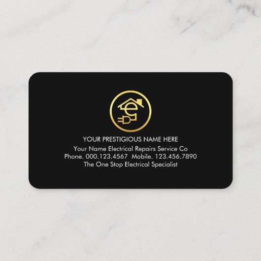 Gold Electrical Rooftop Wiring Frame 名刺 (裏面)