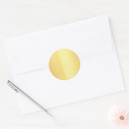 Gold Elegant Chic Template Blank Your Custom Text ラウンドシール (封筒)