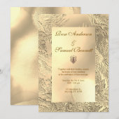 Gold Elegant Chic Wedding Invitation 招待状 (正面/裏面)
