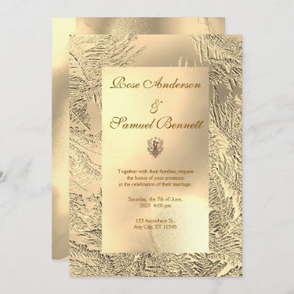 Gold Elegant Chic Wedding Invitation 招待状