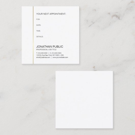 Gold Elegant Dentistアポイントメントのメモの博士 予約カード (正面/裏面)