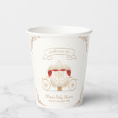 Gold Elegant Fairy Carriage Baby Shower Welcome  紙コップ (裏面)