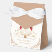 Gold Elegant Fairytale Carriage Baby Shower フェイバーボックス (正面)