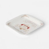 Gold Elegant Fairytale Carriage Baby Shower ペーパープレート (傾斜あり)