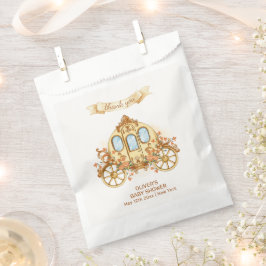 Gold Elegant Flower Prince Carriage Baby Shower フェイバーバッグ