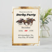 Gold Elegant Horse Racing Derby Party Invitation 招待状 (スタンド正面)