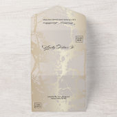 Gold Elegant Luxury Marble Abstract Wedding オールインワン招待状 (外側)