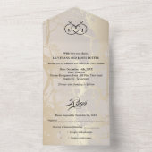 Gold Elegant Luxury Marble Abstract Wedding オールインワン招待状 (内側)