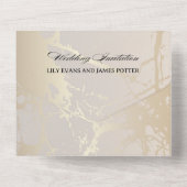 Gold Elegant Luxury Marble Abstract Wedding オールインワン招待状 (裏面)