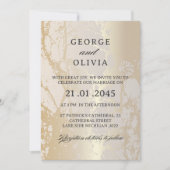 Gold Elegant Luxury Marble Abstract Wedding 招待状 (正面)
