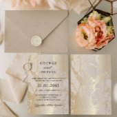 Gold Elegant Luxury Marble Abstract Wedding 招待状