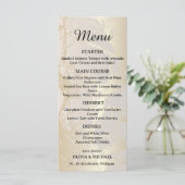  Gold Elegant Luxury Marble Abstract Wedding Menu  メニュー (スタンド正面)