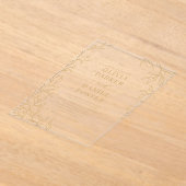 Gold Elegant Minimalist Botanical Wedding アクリル招待状 (レイダウン)