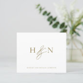 Gold Elegant Monogram Wedding Thank You Card (スタンド正面)