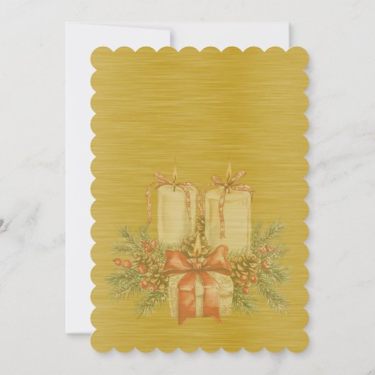 Gold Elegant Sparkly Frame After Christmas Wedding 招待状 (裏面)