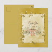 Gold Elegant Sparkly Frame Save the Date ポストカード (正面/裏面)