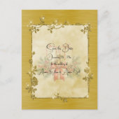 Gold Elegant Sparkly Frame Save the Date ポストカード (正面)