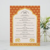 Gold Elephant Indian & Hindu Wedding Program Card プログラム (スタンド正面)
