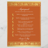 Gold Elephant Indian & Hindu Wedding Program Card プログラム (裏面)