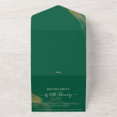 Gold Emerald Green Roses Save The Date オールインワン招待状 (外側)