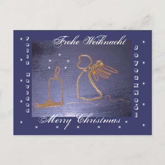 Gold - Engel Postkarte 4 sprach. シーズンポストカード (正面)