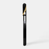 Gold Evil Eye Necklace on Black Silk Fabric iPhone 16ケース (左側面)