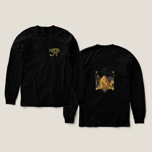 Gold Eye of Horus- Ancient Egyptian Power トライブレンドTシャツ (デザイン 正面&背面)