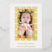 Gold Fancy Ornament Lace Effect Modern Photo 箔招待状 (正面)