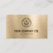 Gold Faux Brushed Metal Professional QR Code 名刺 (正面)