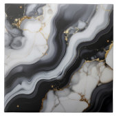 Gold Faux Glitter Veined B&W Marble ID1180a タイル (正面)