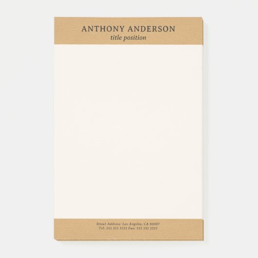 Gold Faux Leather Texture Design ポストイット (正面)