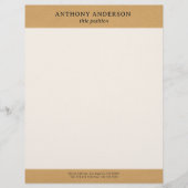 Gold Faux Leather Texture Design レターヘッド (正面)