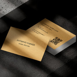 Gold Faux Leather Texture Design 名刺
