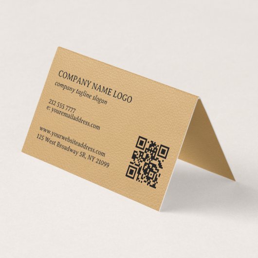 Gold Faux Leather Texture Design 名刺 (裏面)