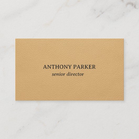 Gold Faux Leather Texture Design 名刺 (正面)