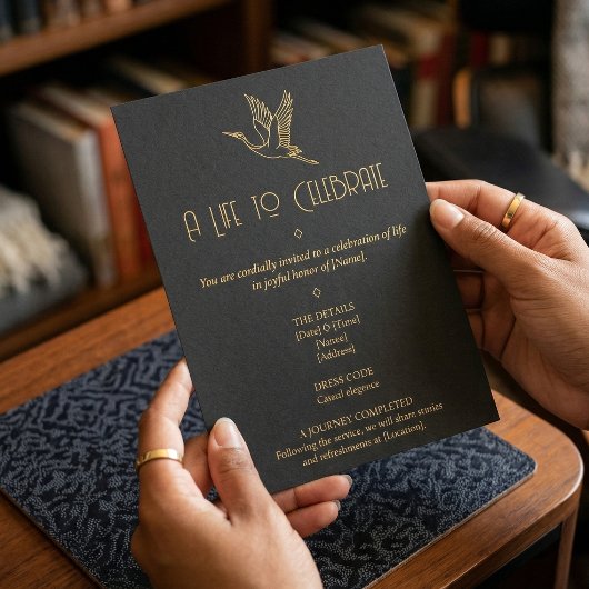 Gold Filigree Art Deco | Crane Memorial 招待状