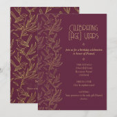 Gold Filigree Art Deco | Fairy Wren Birthday 招待状 (正面/裏面)